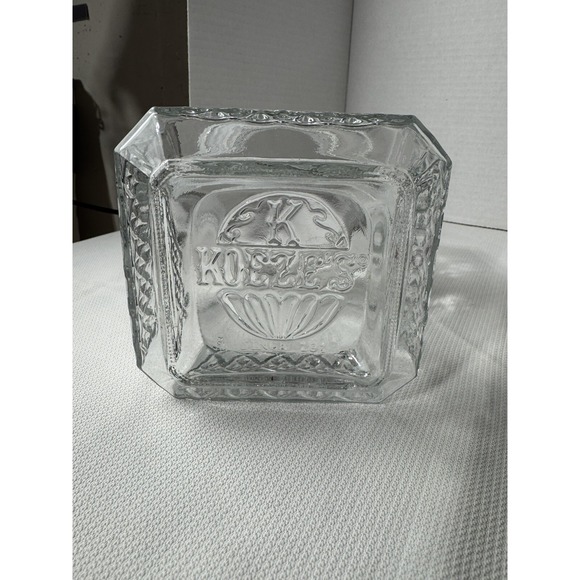 Vintage Koetze Square Glass Canister 7.5 Inches - Picture 13 of 13